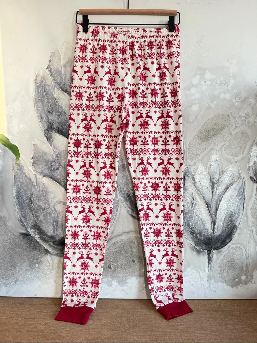 Pottery Barn Teen Red and White Reindeer Fair Isle Pajama Set
